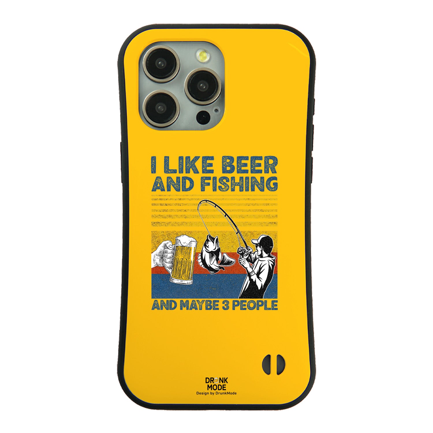 「I LIKE BEER AND FISHING」iPhoneケース おもしろデザイン|酒好きに人気のDrunkmodeスマホケース|ビール・焼酎・日本酒・ウイスキー好きにおすすめ|プレゼントにも◎